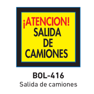señal salida de camiones
