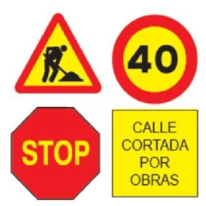Señal Octogonal Chapa Obra Personalizada.