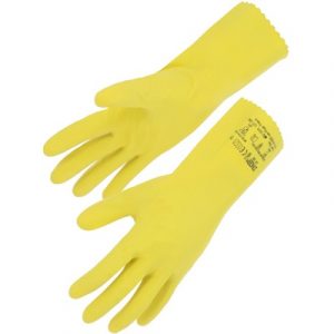 Guante Látex Flocado Amarillo Talla 9.