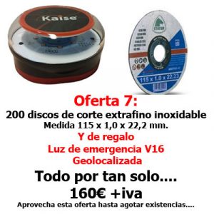 Oferta 200 Discos Corte 115mm Regalo Baliza V16