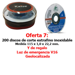 Oferta 200 Discos Corte 115mm Regalo Baliza V16