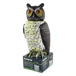 Estatua Búho ahuyenta palomas