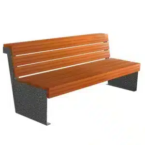 Banco Urbancity Respaldo Acero y Madera Tropical