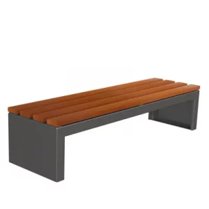 Banco Zeus Plus Acero Gris Martele y Madera de Guinea
