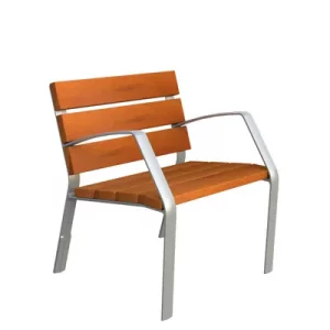 Silla MODO10 de aluminio y madera tropical