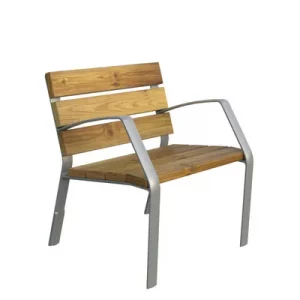 Silla MODO10 en aluminio y madera conifera certificada