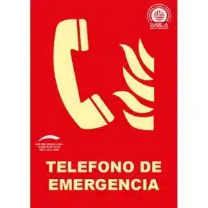 Señal Clase A Extinción Teléfono Emergencia 297x210mm