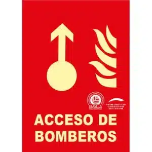 Señal Clase A Extinción Acceso Bomberos 297x210mm