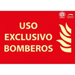 Señal Clase A Extinción Uso Exclusivo Bomberos 297x210mm