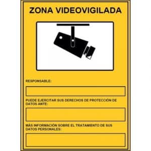 Cartel PVC Zona Videovigilada A4