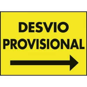 Cartel PP Desvío Provisional de 100x70cm