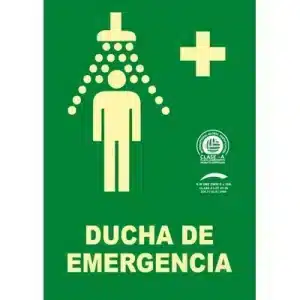 Señal Clase A Evacuación Ducha Emergencia 210x297mm