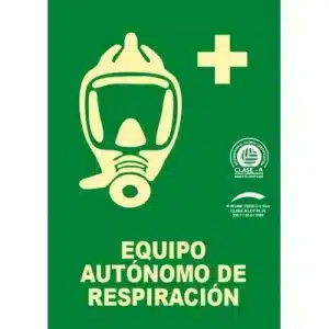 Señal Clase A Evacuación Equipo Autónomo Respiración 210x297mm