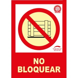 Señal Clase A Evacuación No Bloquear 210x297mm