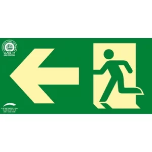 Señal Clase A Evacuación Salida Puerta Izquierda 320x160mm