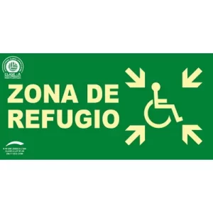 Señal Clase A Evacuación Zona Refugio 320x160mm