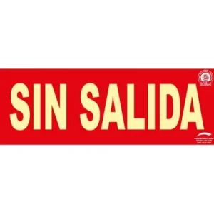 Señal Clase A Evacuación Sin Salida 297x105mm