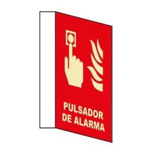 Señal Clase B Pulsador de Alarma Banderola A4