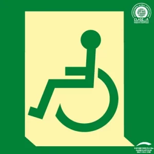 Señal Clase A Evacuación Salida Movilidad Reducida Izquierda 210x210mm