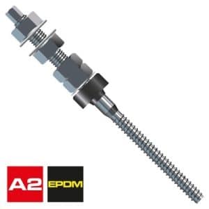 Conjunto espárrago solar autorroscante inox A2