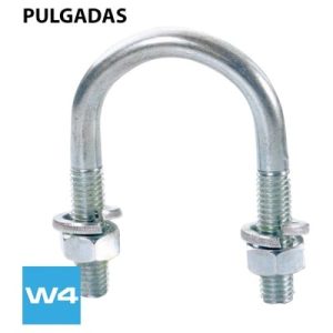 Abarcon con tuerca y arandela - DIN 3570 - Inox A2 W4 (PULGADAS)