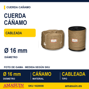 Cuerda Cáñamo Cableada 16mm.