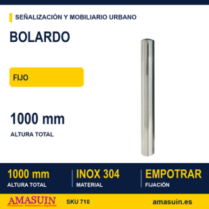 Bolardo Fijo Acero Inoxidable