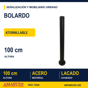 Bolardo Acero Lacado Atornillable