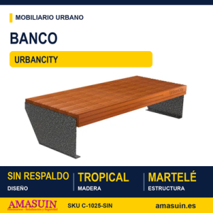 Banco Urbancity Acero y Madera Tropical