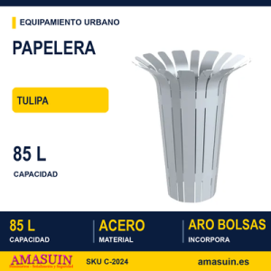 Papelera Tulipa en Acero