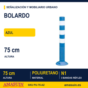 Bolardo Flexible Poliuretano Azul de Ø8cm.