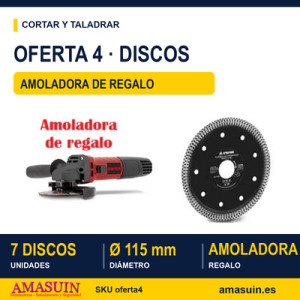 Oferta 4: 7 Discos Diamante Porcelánico 115mm. Regalo Amoladora.