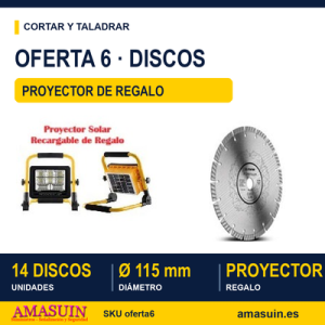 Oferta 6: 14 Discos Diamante General Obra 115mm. Regalo Proyector Solar.